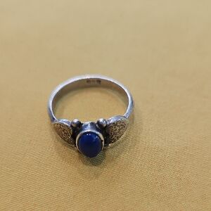 Vintage 925 Silver & Likely a Lapis Lazuli Stone Ring  AS: 6.5-6.75